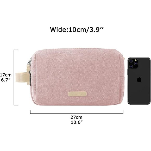 Women Toiletry Bag Water-Resistant Organizer Travel Cosmetic Dopp Kit Pink - Picture 6 of 6